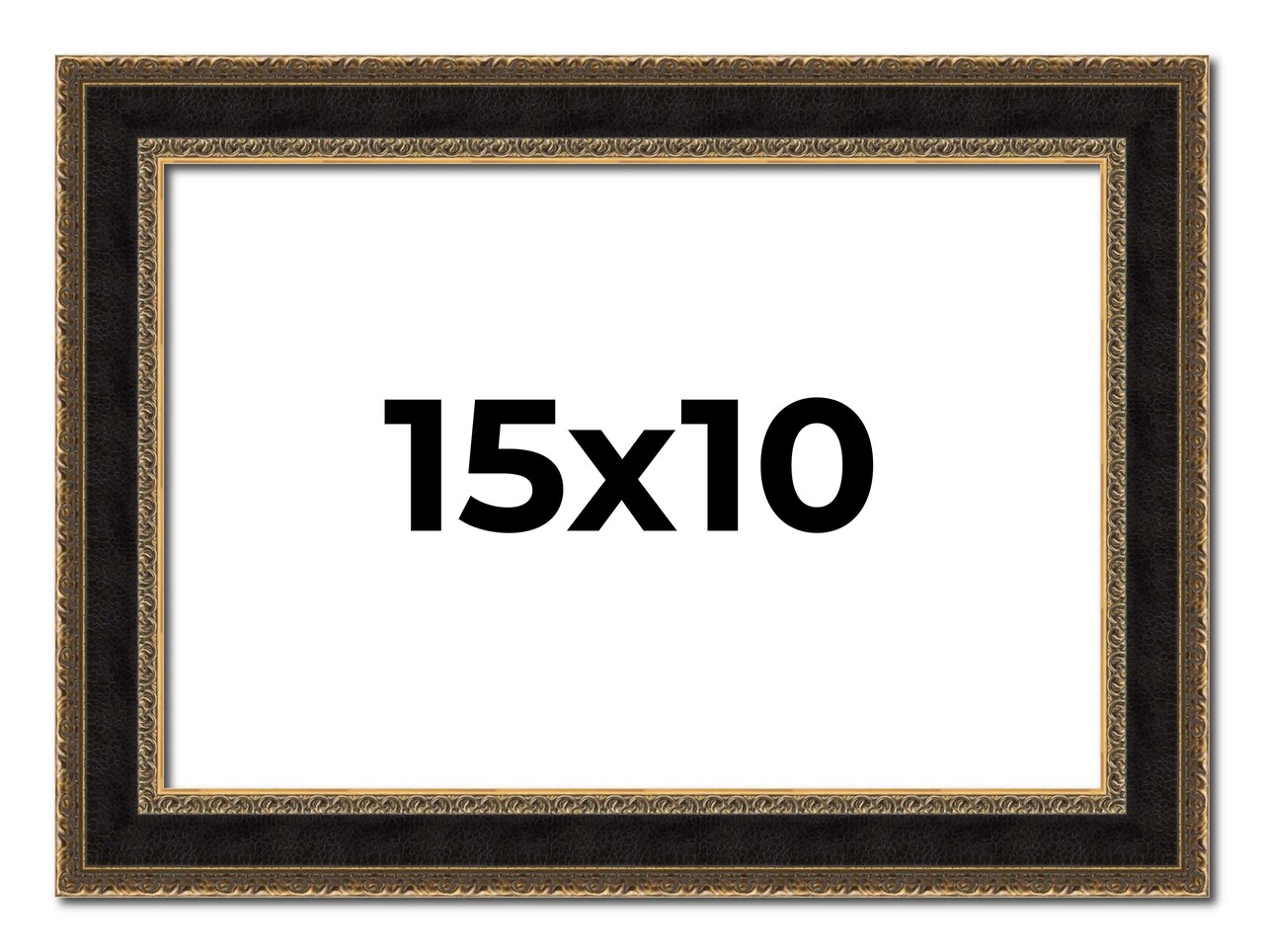 Photo Size Ornate Brown Picture Frame - UV Acrylic, Foam Board Backing, Hanging Hardware
